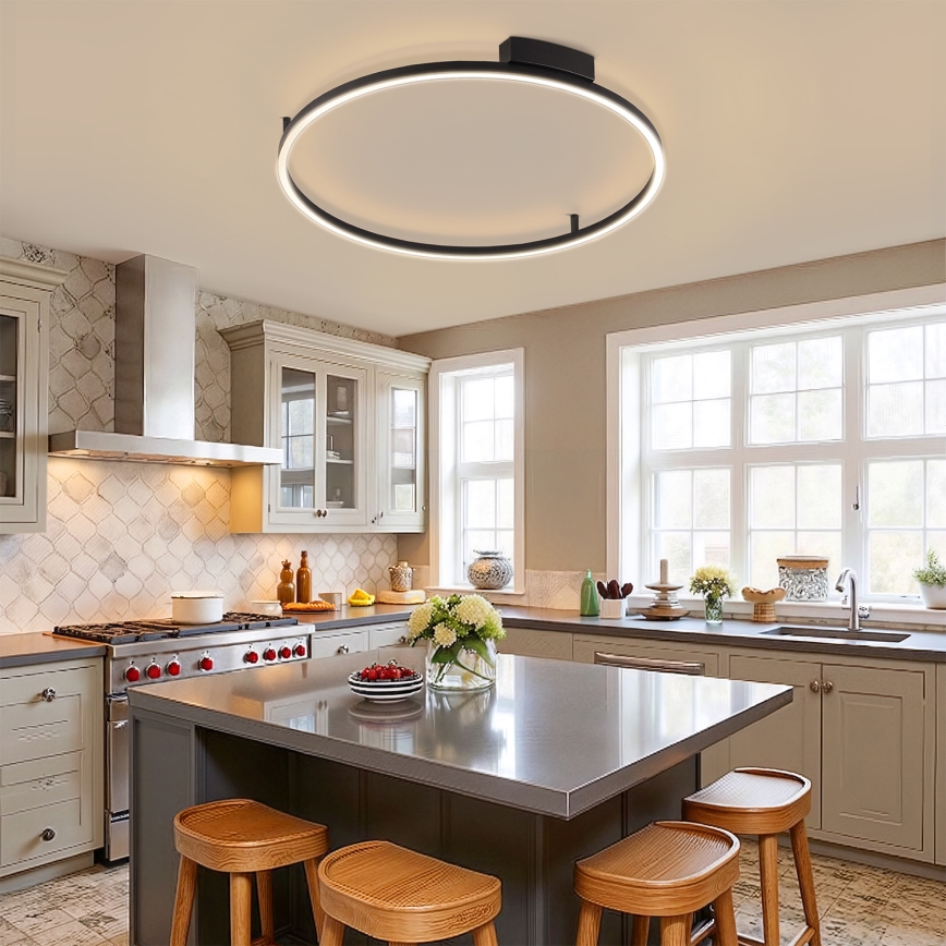 Brilagi - LED-dimmbare Deckenleuchte PORTOFINO LED/60W/230V 3000-6000K Ø 80 cm schwarz + Fernbedienung