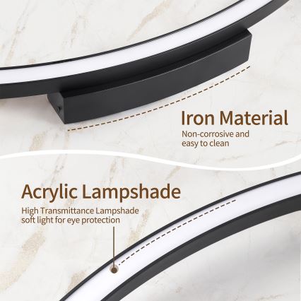 Brilagi - LED-dimmbare Deckenleuchte PORTOFINO LED/60W/230V 3000-6000K Ø 80 cm schwarz + Fernbedienung