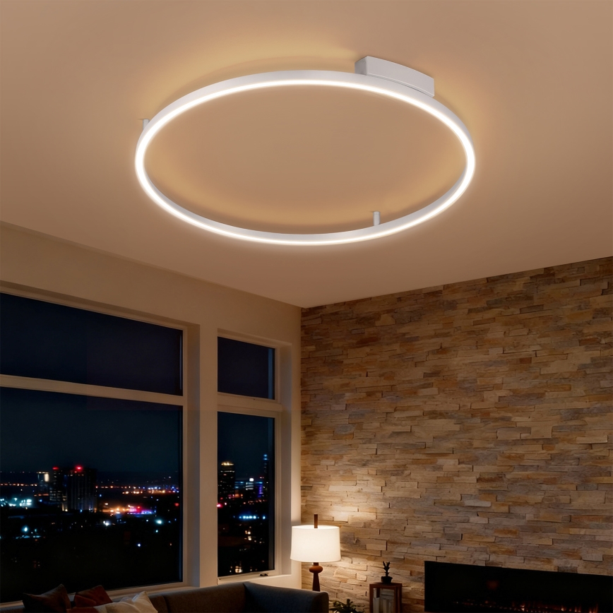 Brilagi - LED-dimmbare Deckenleuchte PORTOFINO LED/60W/230V 3000-6000K Ø 80 cm silber + Fernbedienung