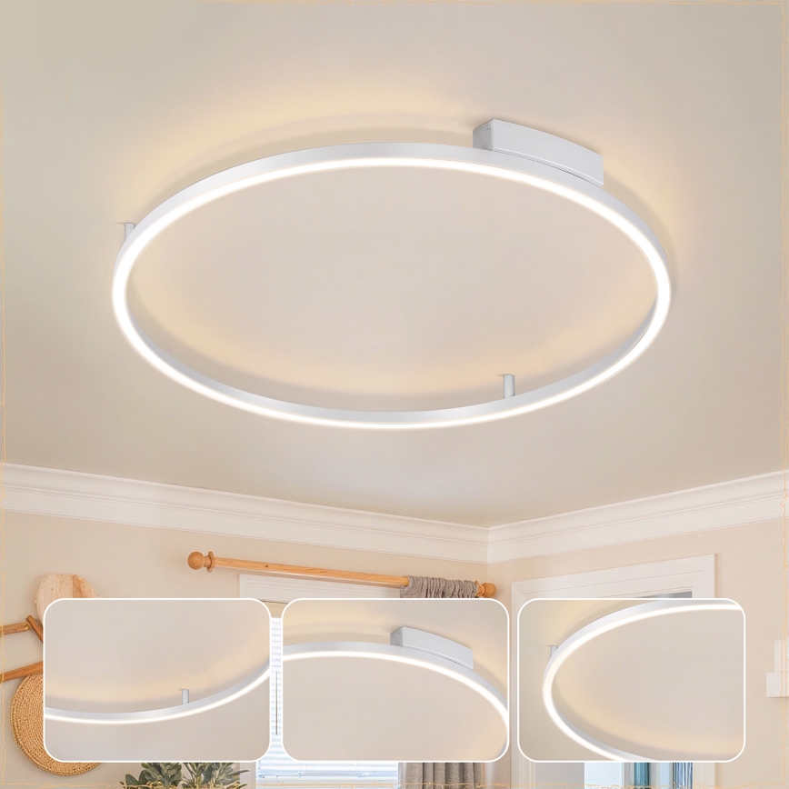 Brilagi - LED-dimmbare Deckenleuchte PORTOFINO LED/60W/230V 3000-6000K Ø 80 cm silber + Fernbedienung