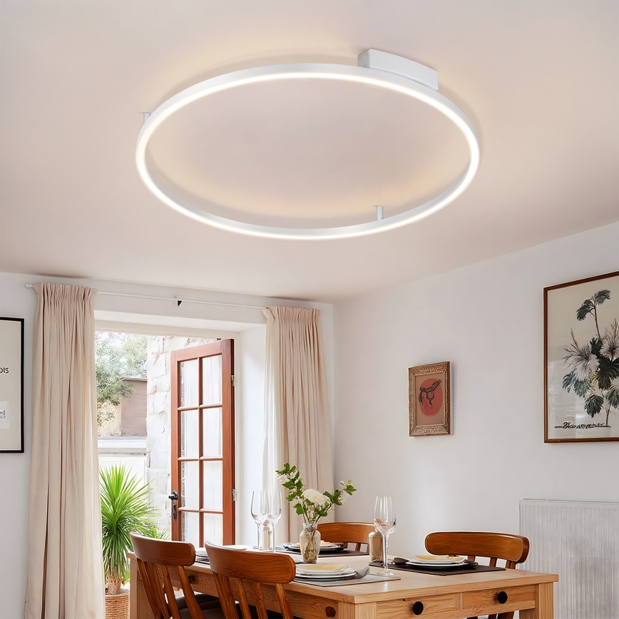 Brilagi - LED-dimmbare Deckenleuchte PORTOFINO LED/60W/230V 3000-6000K Ø 80 cm silberfarben + Fernbedienung