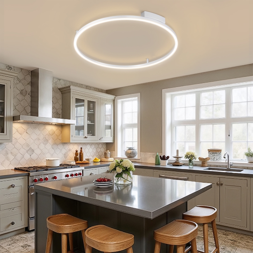 Brilagi - LED-dimmbare Deckenleuchte PORTOFINO LED/60W/230V 3000-6000K Ø 80 cm silberfarben + Fernbedienung