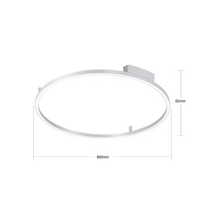 Brilagi - LED-dimmbare Deckenleuchte PORTOFINO LED/60W/230V 3000-6000K Ø 80 cm silberfarben + Fernbedienung