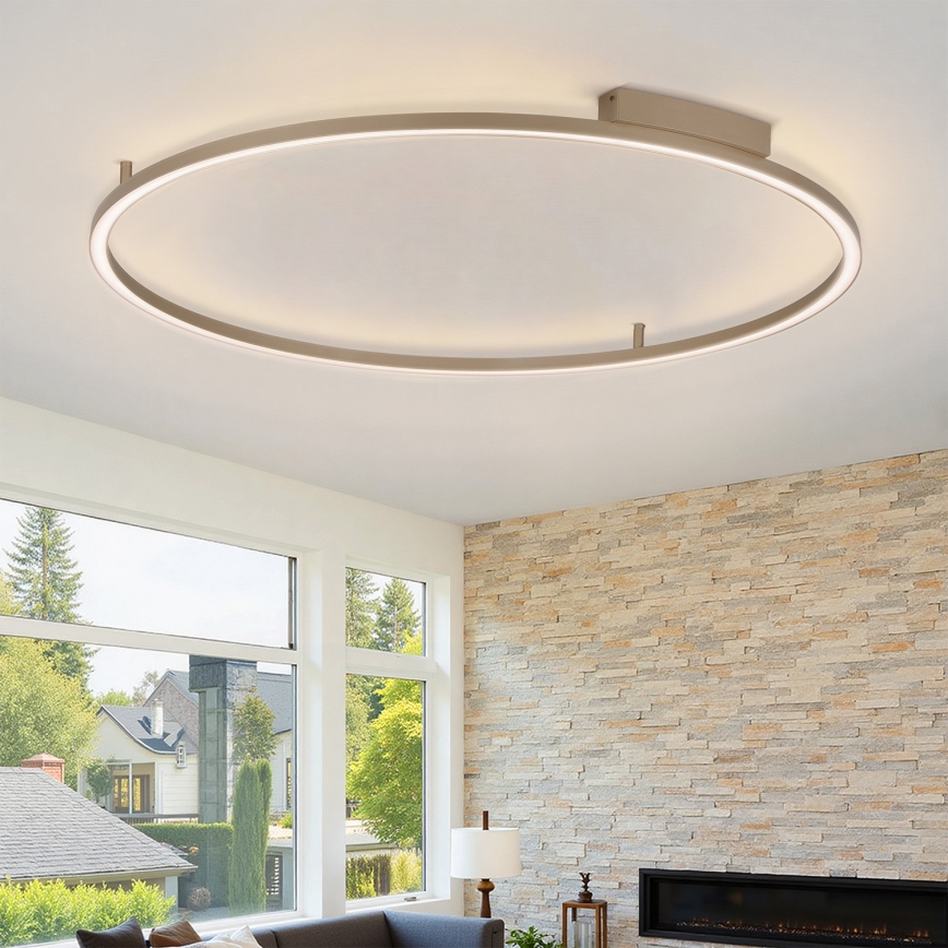 Brilagi - LED-dimmbare Deckenleuchte PORTOFINO LED/85 W/230 V 3000–6000 K Ø 120 cm beige + Fernbedienung
