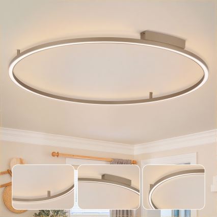 Brilagi - LED-dimmbare Deckenleuchte PORTOFINO LED/85 W/230 V 3000–6000 K Ø 120 cm beige + Fernbedienung