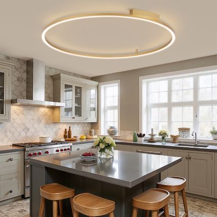 Brilagi - PORTOFINO LED-dimmbare Deckenleuchte, 85 W, 230 V, 3000–6000 K, Ø 120 cm, goldfarben + Fernbedienung