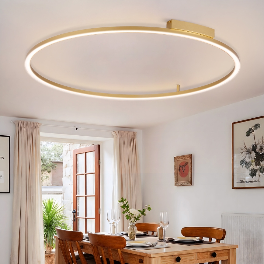 Brilagi - PORTOFINO LED-dimmbare Deckenleuchte, 85 W, 230 V, 3000–6000 K, Ø 120 cm, goldfarben + Fernbedienung