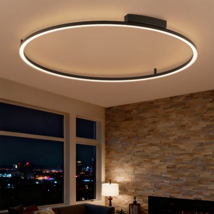 Brilagi - LED-dimmbare Deckenleuchte PORTOFINO LED/85W/230V 3000-6000K Ø 120 cm schwarz + Fernbedienung