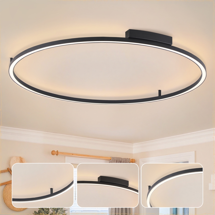 Brilagi - LED-dimmbare Deckenleuchte PORTOFINO LED/85W/230V 3000-6000K Ø 120 cm schwarz + Fernbedienung