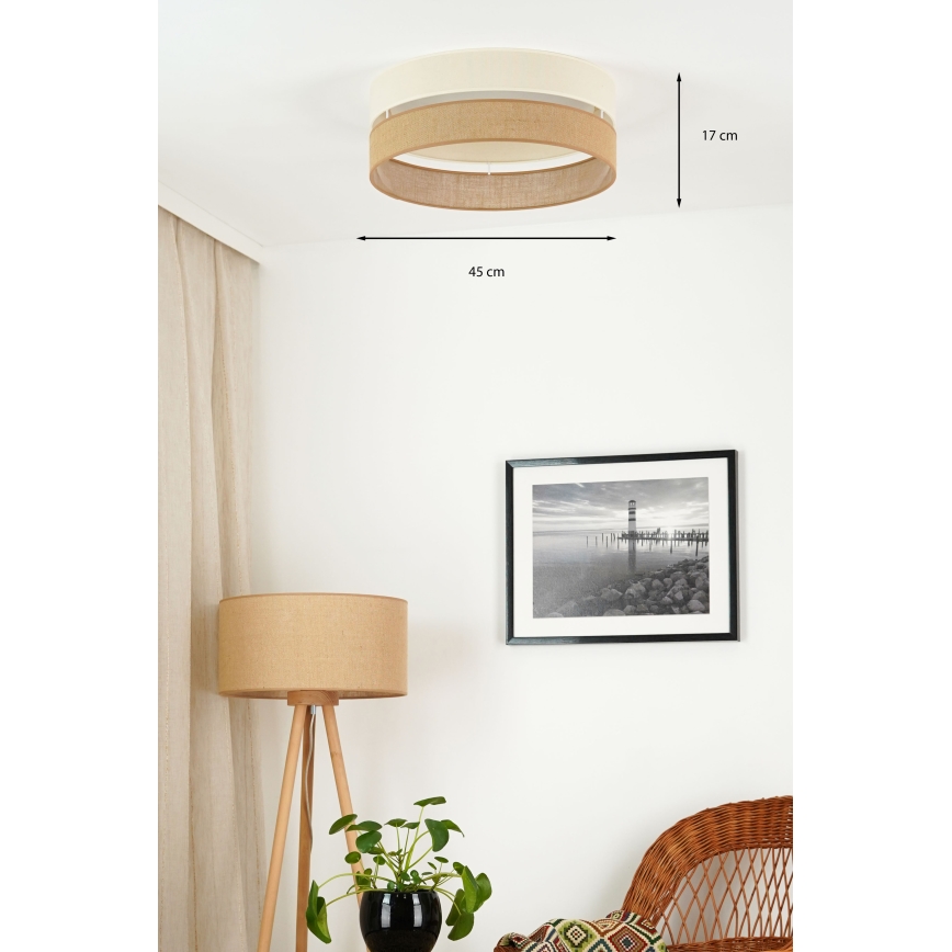 Brilagi - Dimmbare LED-Deckenleuchte ROYAL YUTE LED/24W/230V d 45 cm 3000/4000/6500K beige/cremefarben  + Fernbedienung
