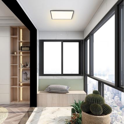 Brilagi - Dimmbare LED-Deckenleuchte SLIMFRAME LED/36W/230V 45×45 cm 3000–6000K schwarz mit Fernbedienung