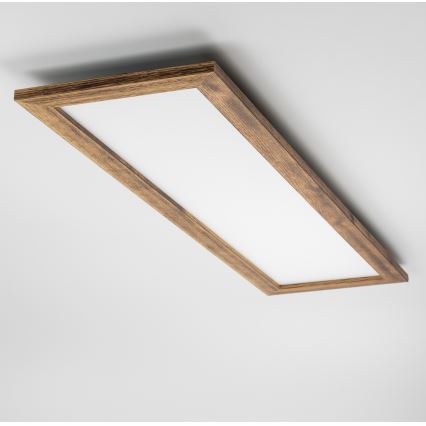 Brilagi - dimmbare LED-Deckenleuchte SLIMFRAME WOOD LED/58W/230V 124x33,7 cm 3000-6000K braun + Fernbedienung