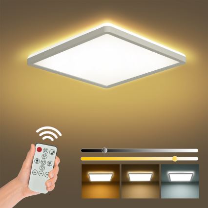 Brilagi - Dimmbare LED-Deckenleuchte ULTRA SLIM LED/18W/230V 2700-6500K 30x30 cm weiß + Fernbedienung