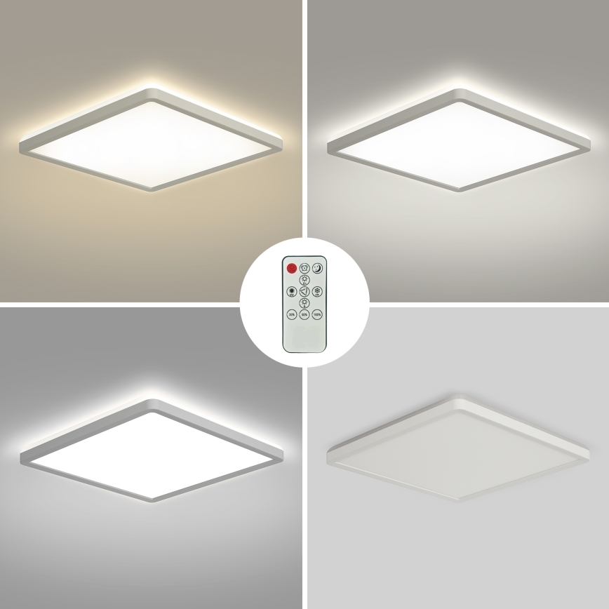 Brilagi - Dimmbare LED-Deckenleuchte ULTRA SLIM LED/18W/230V 2700-6500K 30x30 cm weiß + Fernbedienung