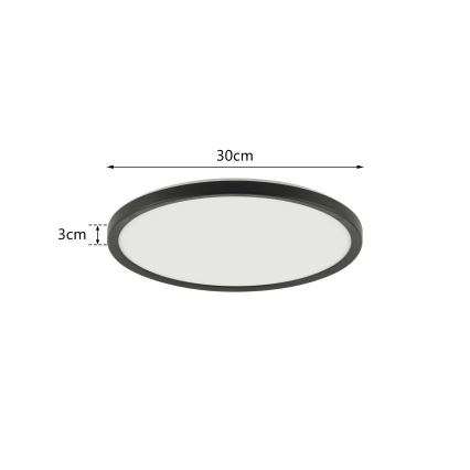 Brilagi - Dimmbare LED-Deckenleuchte ULTRA SLIM LED/18W/230V 2700-6500K d 30 cm schwarz + Fernbedienung
