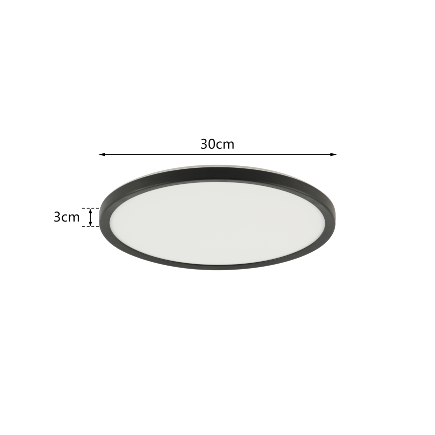 Brilagi - Dimmbare LED-Deckenleuchte ULTRA SLIM LED/18W/230V 2700-6500K d 30 cm schwarz + Fernbedienung