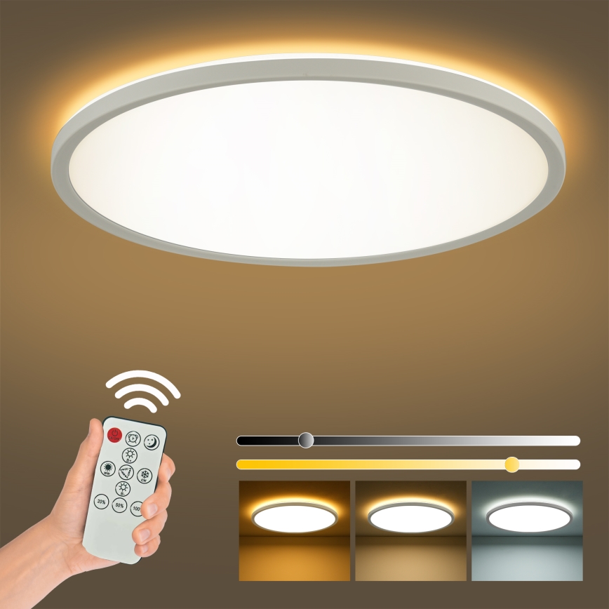 Brilagi - Dimmbare LED-Deckenleuchte ULTRA SLIM LED/18W/230V 2700-6500K d 30 cm weiß + Fernbedienung