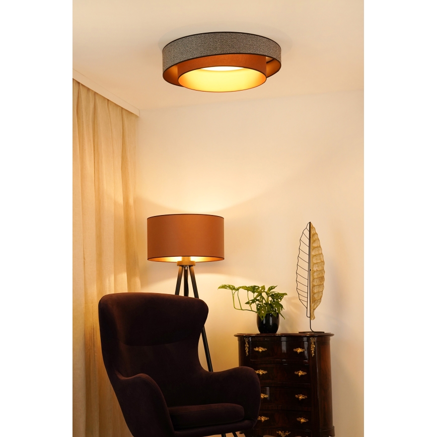Brilagi - Dimmbare LED-Deckenleuchte VEGAS SHINE LED/24W/230V d 60 cm 3000/4000/6500K braun + Fernbedienung
