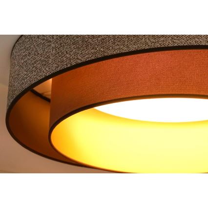 Brilagi - Dimmbare LED-Deckenleuchte VEGAS SHINE LED/24W/230V d 60 cm 3000/4000/6500K braun + Fernbedienung