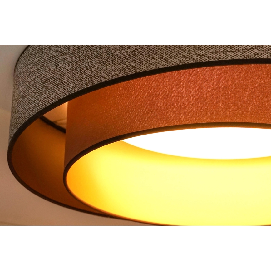 Brilagi - Dimmbare LED-Deckenleuchte VEGAS SHINE LED/24W/230V d 60 cm 3000/4000/6500K braun + Fernbedienung