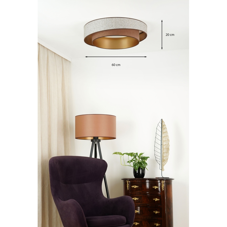 Brilagi - Dimmbare LED-Deckenleuchte VEGAS SHINE LED/24W/230V d 60 cm 3000/4000/6500K braun + Fernbedienung