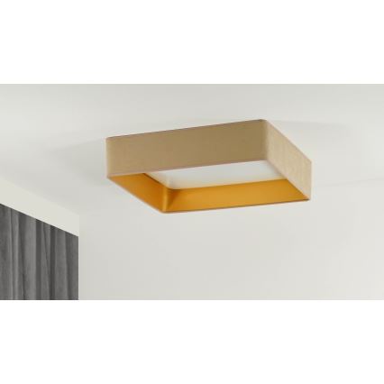 Brilagi - LED-dimmbare Deckenleuchte VELVET SQUARE LED/24W/230V 43x43 cm 3000/4000/6500K + Fernbedienung beige