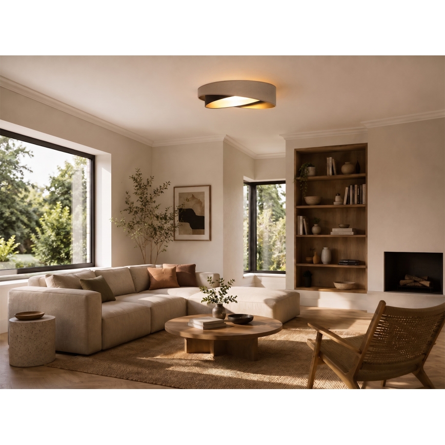 BRILAGI - Dimmbare LED-Deckenleuchte VELVET TWIST LED/36W/230V 3000-6000K Ø 65 cm Wi-Fi Tuya Beacon beige/braun/gold + Fernbedienung