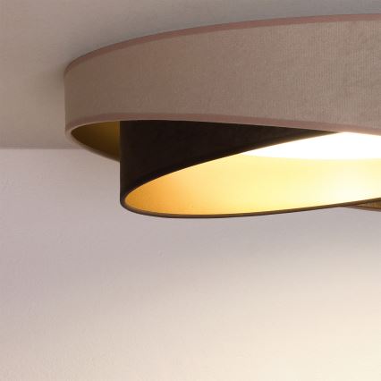 BRILAGI - Dimmbare LED-Deckenleuchte VELVET TWIST LED/36W/230V 3000-6000K Ø 65 cm Wi-Fi Tuya Beacon beige/braun/gold + Fernbedienung