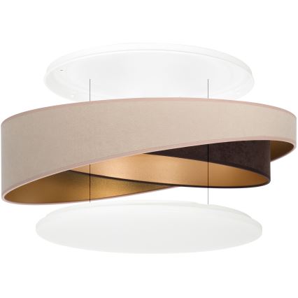 BRILAGI - Dimmbare LED-Deckenleuchte VELVET TWIST LED/36W/230V 3000-6000K Ø 65 cm Wi-Fi Tuya Beacon beige/braun/gold + Fernbedienung