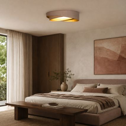 BRILAGI - dimmbare LED-Deckenleuchte VELVET TWIST LED/36W/230V 3000-6000K Ø 65 cm Wi-Fi Tuya Beacon beige/gold + Fernbedienung