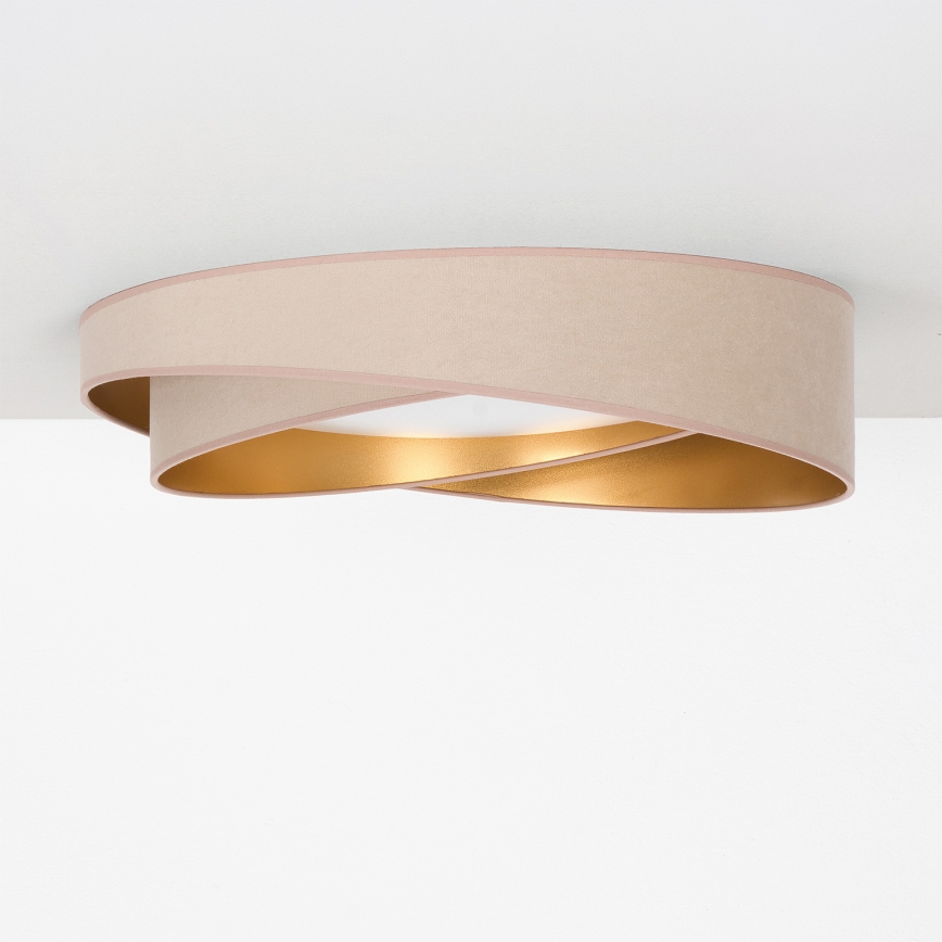 BRILAGI - dimmbare LED-Deckenleuchte VELVET TWIST LED/36W/230V 3000-6000K Ø 65 cm Wi-Fi Tuya Beacon beige/gold + Fernbedienung