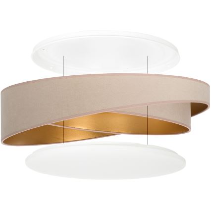 BRILAGI - dimmbare LED-Deckenleuchte VELVET TWIST LED/36W/230V 3000-6000K Ø 65 cm Wi-Fi Tuya Beacon beige/gold + Fernbedienung