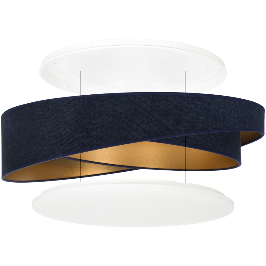 BRILAGI - dimmbare LED-Deckenleuchte VELVET TWIST LED/36W/230V 3000-6000K Ø 65 cm Wi-Fi Tuya Beacon blau/gold + Fernbedienung