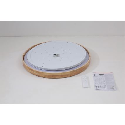 Brilagi - LED-dimmbare Deckenleuchte WOODROUND LED/40W/230V 3000-6000K Ø 60 cm Holz CRI 90 + Fernbedienung