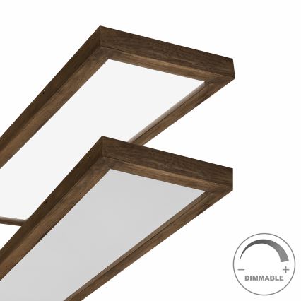 Brilagi - Dimmbare LED-Deckenleuchte für Badezimmer WOODY FRAME LED/50W/230V Eiche 120x30 cm 3000-6000K IP44 + Fernbedienung