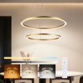 Brilagi - dimmbare LED-Pendelleuchte an Kabel PORTOFINO LED/98W/230V 3000-6000K Ø 80 cm gold + Fernbedienung
