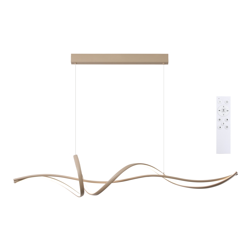Brilagi - LED-dimmbare Hängeleuchte an Seil SIGNATURE LED/55W/230V 3000-6000K 120x23 cm beige + mit Fernbedienung