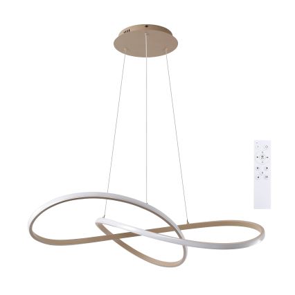 Brilagi - LED-dimmbare Pendelleuchte an Seil INFINITY LED/80W/230V 3000-6000K 80x80 cm beige + Fernbedienung