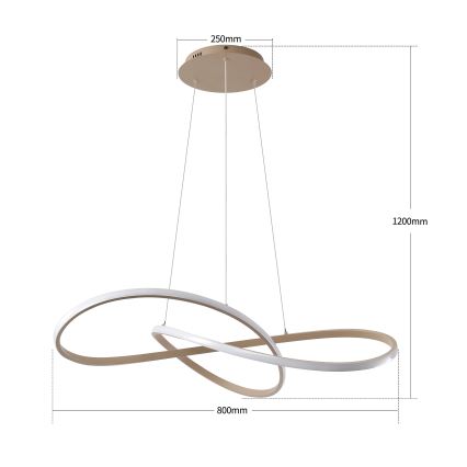 Brilagi - LED-dimmbare Pendelleuchte an Seil INFINITY LED/80W/230V 3000-6000K 80x80 cm beige + Fernbedienung