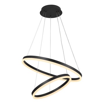 Brilagi - Dimmbare LED-Pendelleuchte an Stahlseil CIRCLE LED/70W/230V 3000-6500K Ø 60 cm schwarz inkl. Fernbedienung