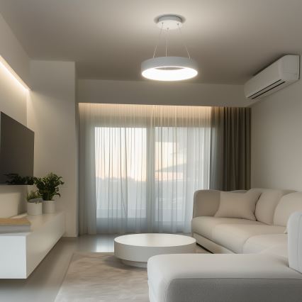 Brilagi - dimmbare LED-Pendelleuchte FALCON, LED/80W/230V, 3000-6500K, Ø 60 cm, Weiß + Fernbedienung