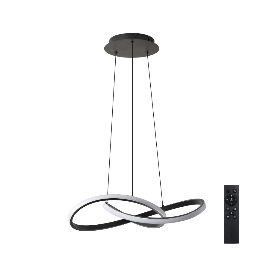 Brilagi - LED-dimmbare Pendelleuchte an Stahlseil INFINITY LED/55W/230V 3000–6000K 50×50 cm schwarz + Fernbedienung