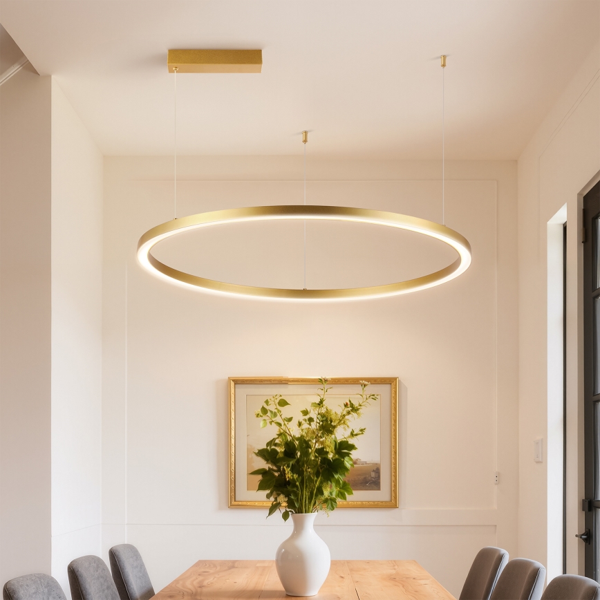 Brilagi - Dimmbare LED-Pendelleuchte an Kabel PORTOFINO LED/60W/230V 3000-6000K Ø 80 cm goldfarben + Fernbedienung