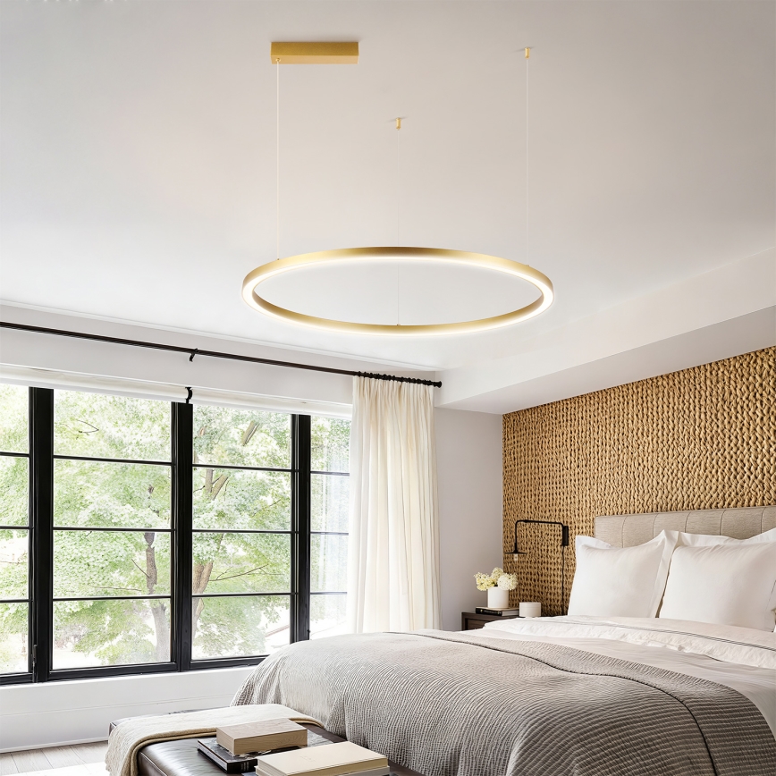 Brilagi - Dimmbare LED-Pendelleuchte an Kabel PORTOFINO LED/60W/230V 3000-6000K Ø 80 cm goldfarben + Fernbedienung