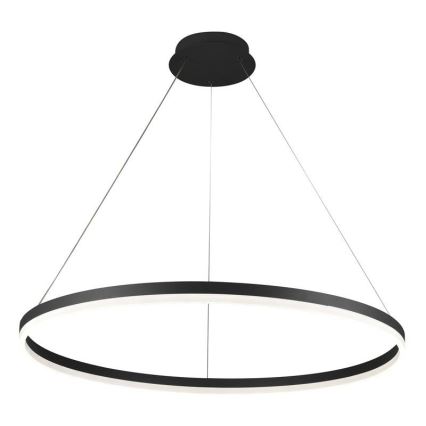 Brilagi - Dimmbare LED-Hängeleuchte CIRCLE mit Seilaufhängung, LED/55W/230V, 3000–6500K, Ø 80 cm, schwarz + Fernbedienung