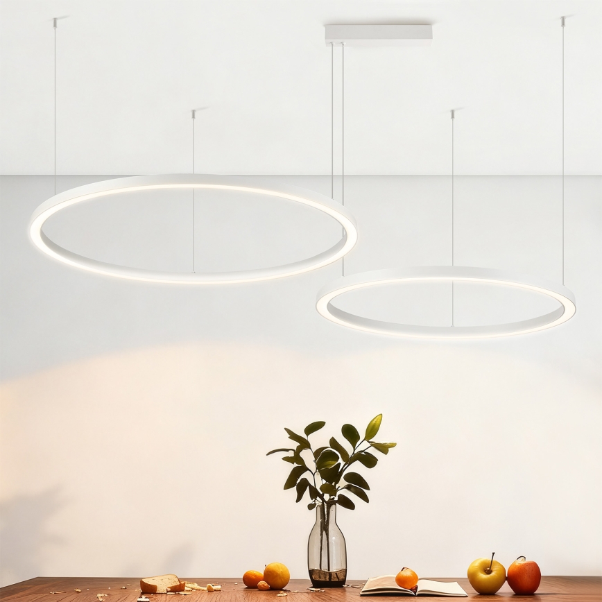 Brilagi - LED dimmbarer Pendelleuchter PORTOFINO an Seilaufhängung LED/98W/230V 3000-6000K weiß + Fernbedienung