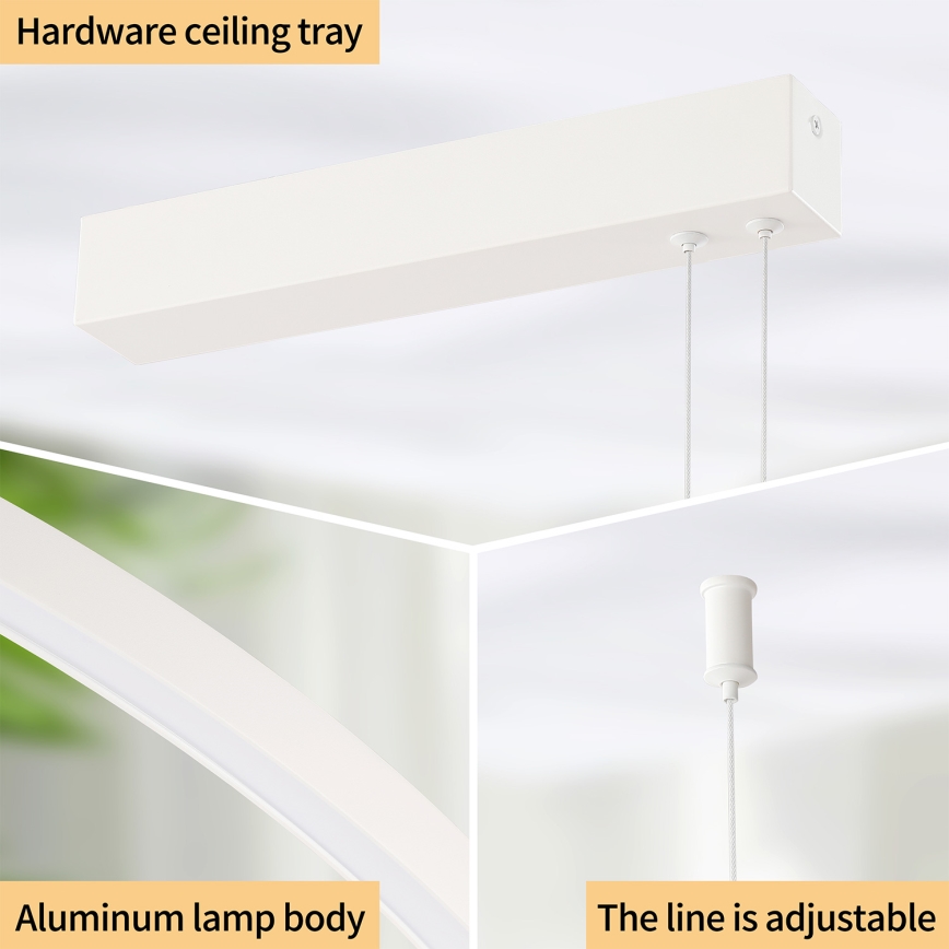 Brilagi - LED dimmbarer Pendelleuchter PORTOFINO an Seilaufhängung LED/98W/230V 3000-6000K weiß + Fernbedienung