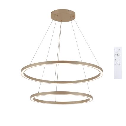 Brilagi - LED-dimmbarer Hängeleuchter an Seil PORTOFINO LED/98W/230V 3000-6000K Ø 80 cm beige + Fernbedienung