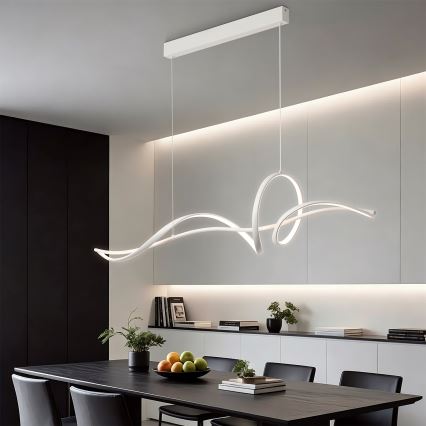 Brilagi - dimmbare seilabhängige LED-Pendelleuchte SIGNATURE LED/55W/230V 3000-6000K 120x23 cm weiß + Fernbedienung