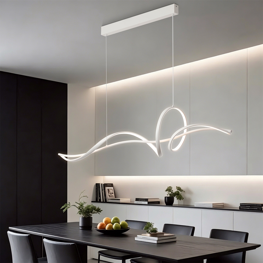 Brilagi - dimmbare seilabhängige LED-Pendelleuchte SIGNATURE LED/55W/230V 3000-6000K 120x23 cm weiß + Fernbedienung